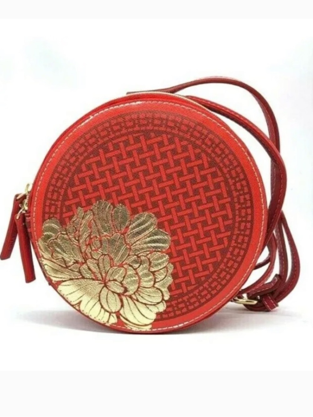 Estee Lauder New Lunar Year Round Crossbody Bag - Gold Flower Accent - Picture 3 of 7